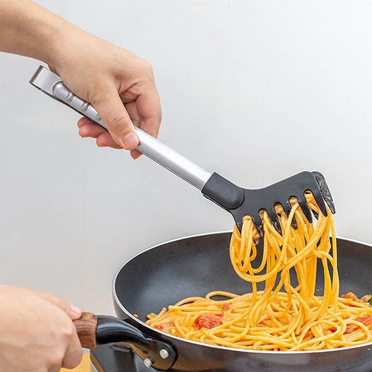 Stainless Steel Kitchen Tongs - Non-Slip, Heat-Resistant Pasta & Salad Tongs for Cooking & Serving
