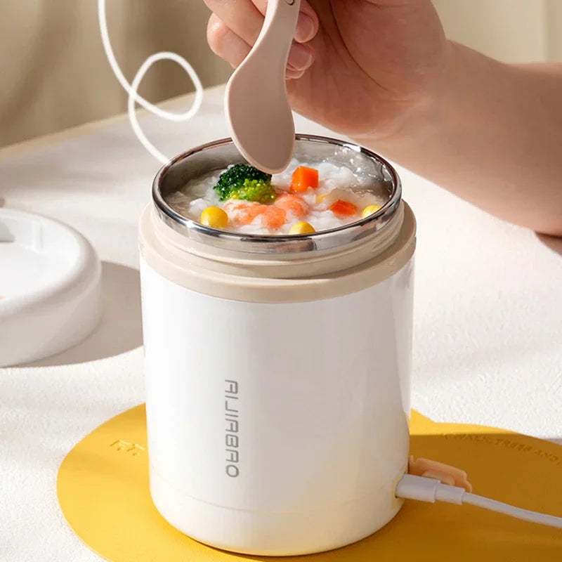 Portable 600ml USB Food Warmer | Stainless Steel Electric Lunch Box Heater for Picnic & Travel