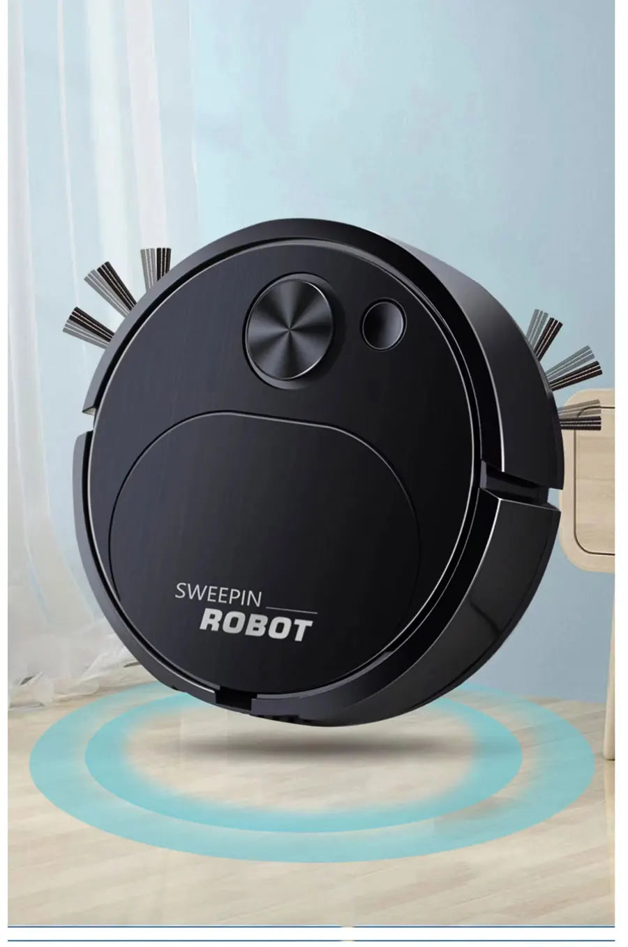 Smart Sweeping Robot 3-in-1 – Wireless USB Vacuum Cleaner & Mopping Assistant, 1500Pa Strong Suction