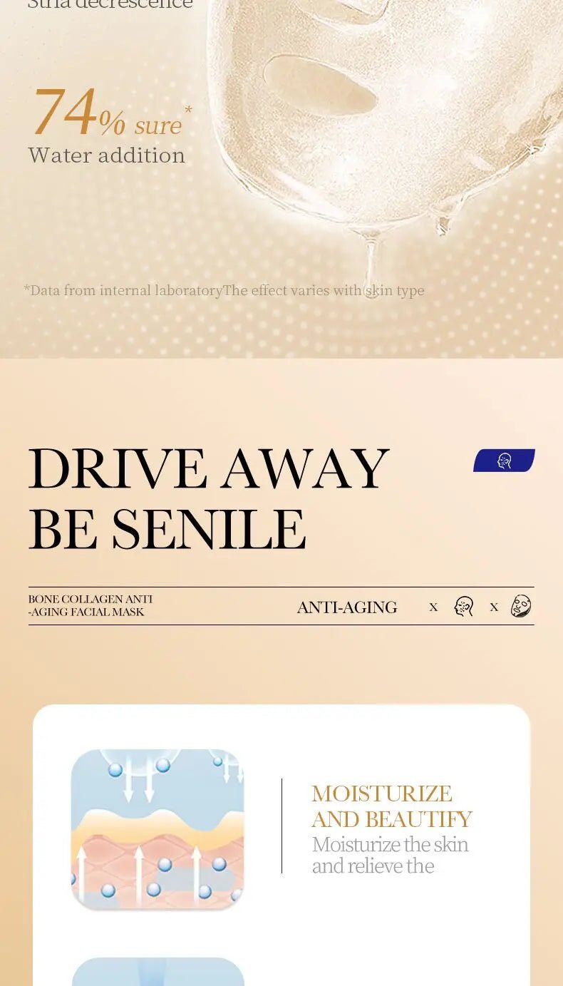 Korean Collagen Face Mask 10 - Pack - Anti - Aging, Firming & Brightening - Nordshop Hamburg