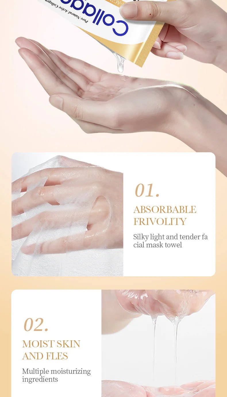 Korean Collagen Face Mask 10 - Pack - Anti - Aging, Firming & Brightening - Nordshop Hamburg