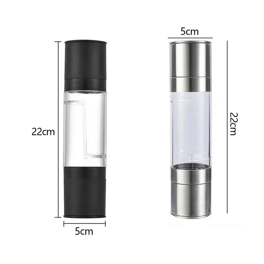 2-in-1 Adjustable Stainless Steel Salt & Pepper Grinder – Ceramic Mill Kitchen Tool