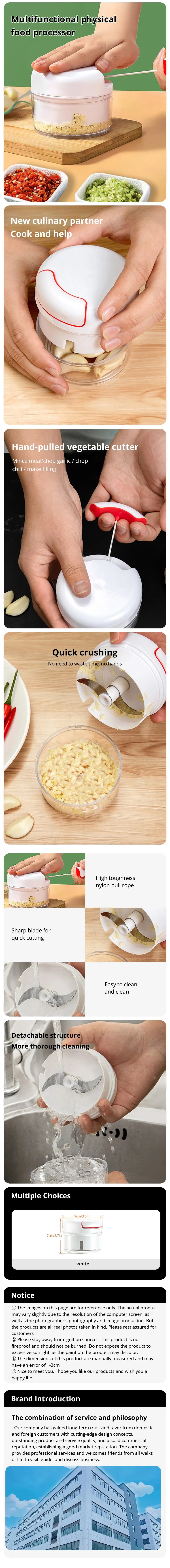 The Magic Pull: White Handheld Garlic Grinder – Minces & Grinds in One Simple Pull!