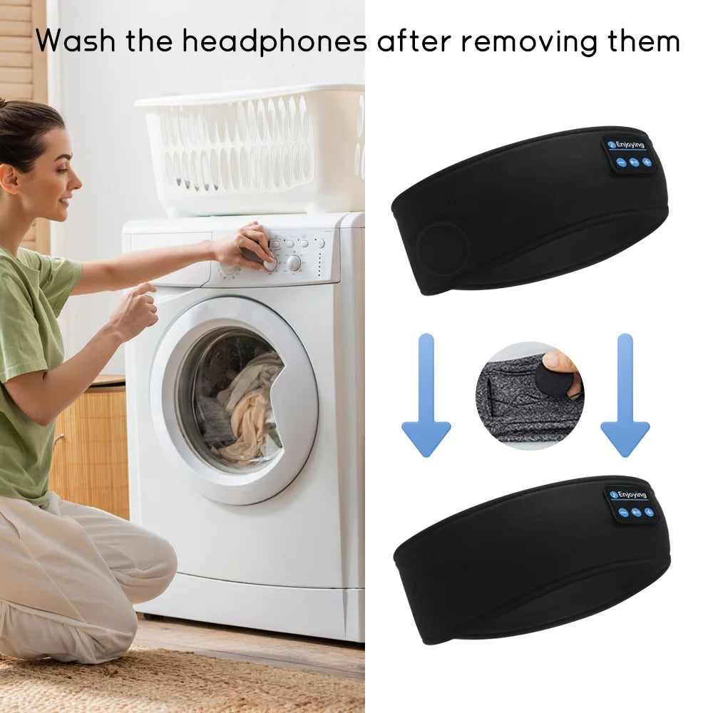 Wireless Bluetooth Sleep Headphones | Sports Headband with Built-In Earphones & Eye Mask