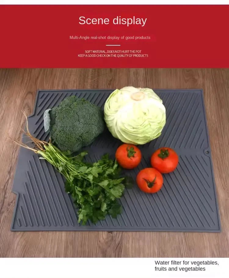 Multifunctional Silicone Kitchen Mat – Dish Drying Pad, Pot Holder, Heat - Resistant Coaster. - Nordshop Hamburg