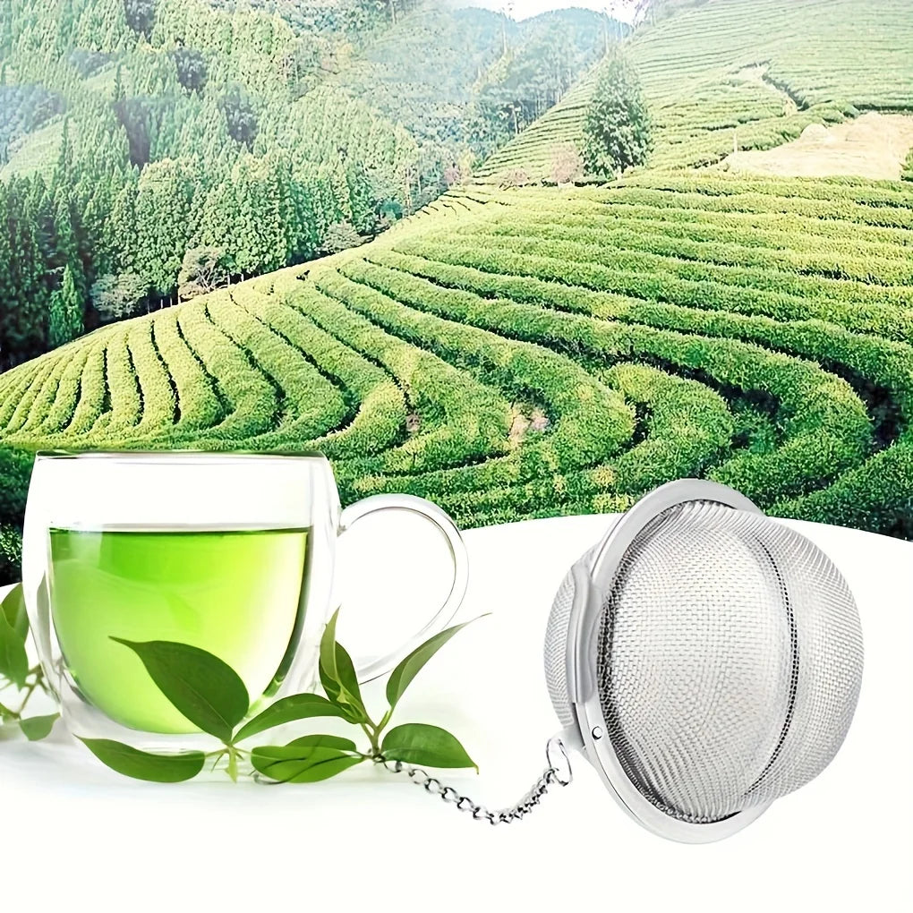 304 Stainless Steel Filter Ball – Versatile Infuser for Tea, Soup & Herbs with Chain Hook