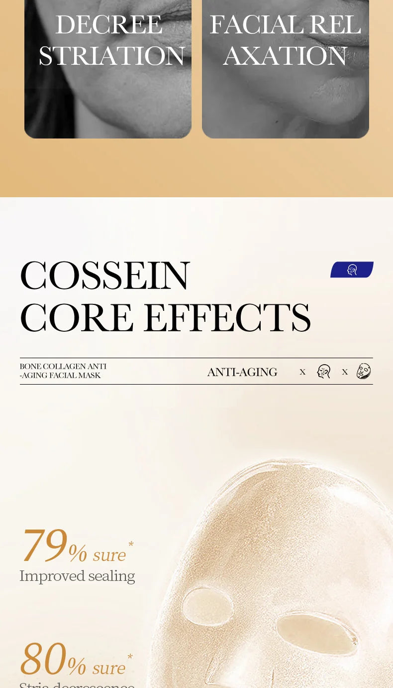 Korean Collagen Face Mask 10-Pack - Anti-Aging, Firming & Brightening