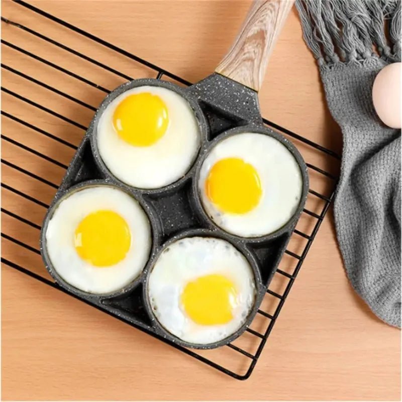 4 Hole Thickened Nonstick Egg Omelette Grilled Steak Cooking Pan Hamburger Bread Breakfast Maker Induction Cookware Omelet Pan - Nordshop Hamburg
