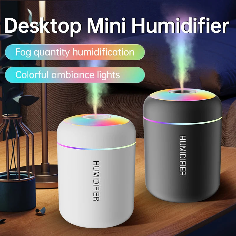 180ML Mini USB Humidifier & Essential Oil Diffuser with Mood Light – Portable Aromatherapy for Car, Home, and Bedroom"