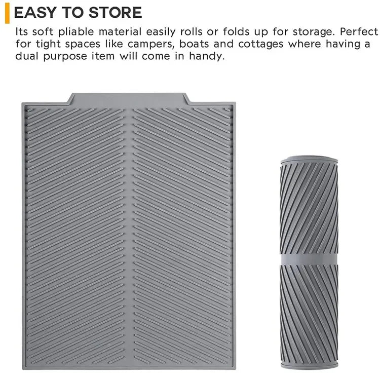 Multifunctional Silicone Kitchen Mat – Dish Drying Pad, Pot Holder, Heat - Resistant Coaster. - Nordshop Hamburg