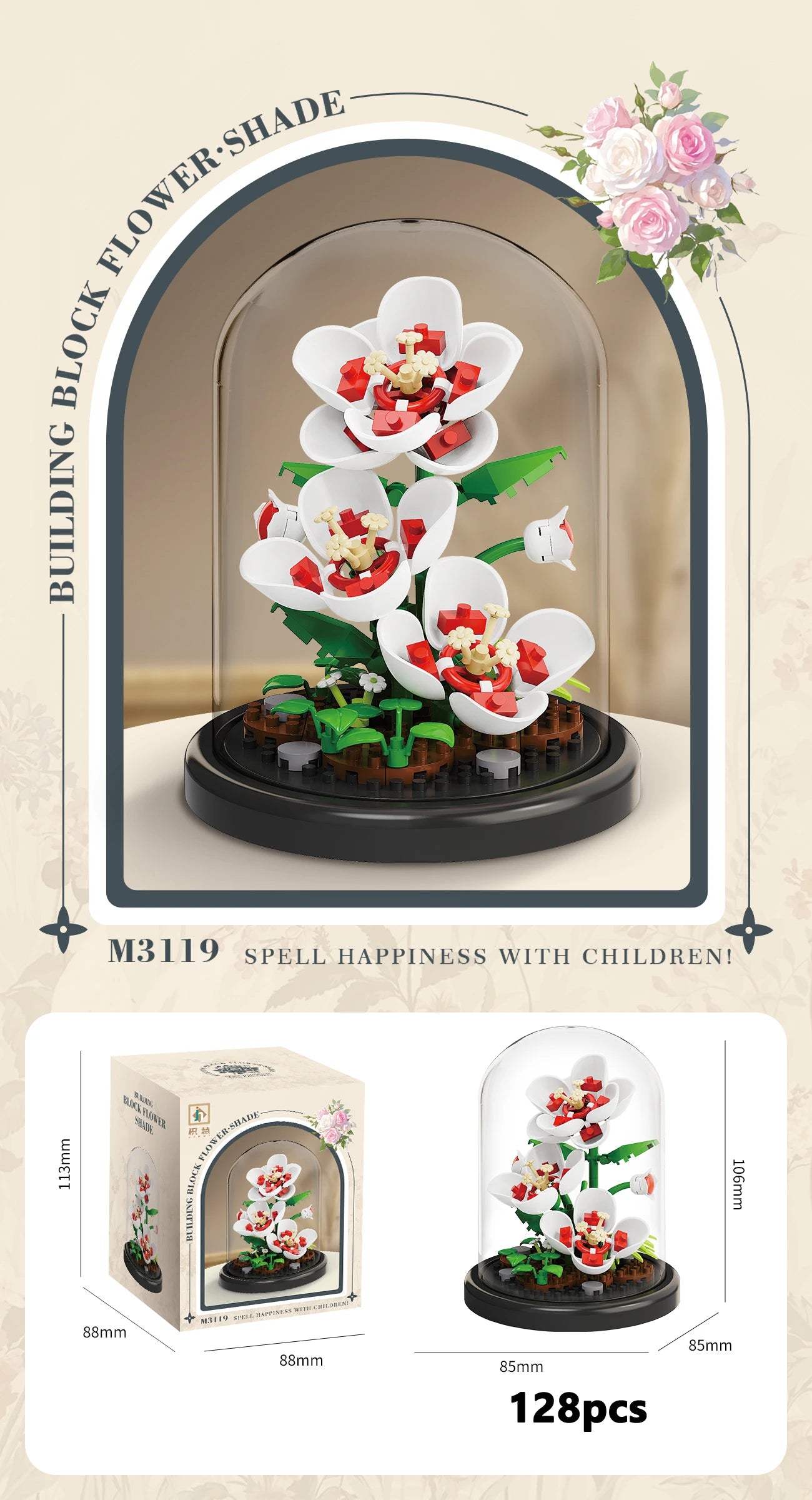 Eternal Flower Bouquet Micro-Building Blocks Set – DIY Bonsai Puzzle for Home Decor, Gift & Creative Play