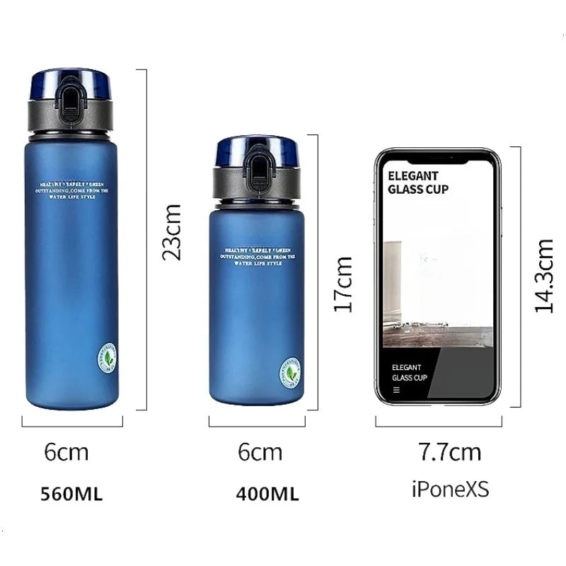 BPA-Free Sports Water Bottle - Leak-Proof, Portable for Hiking & Gym (400ml/560ml)"