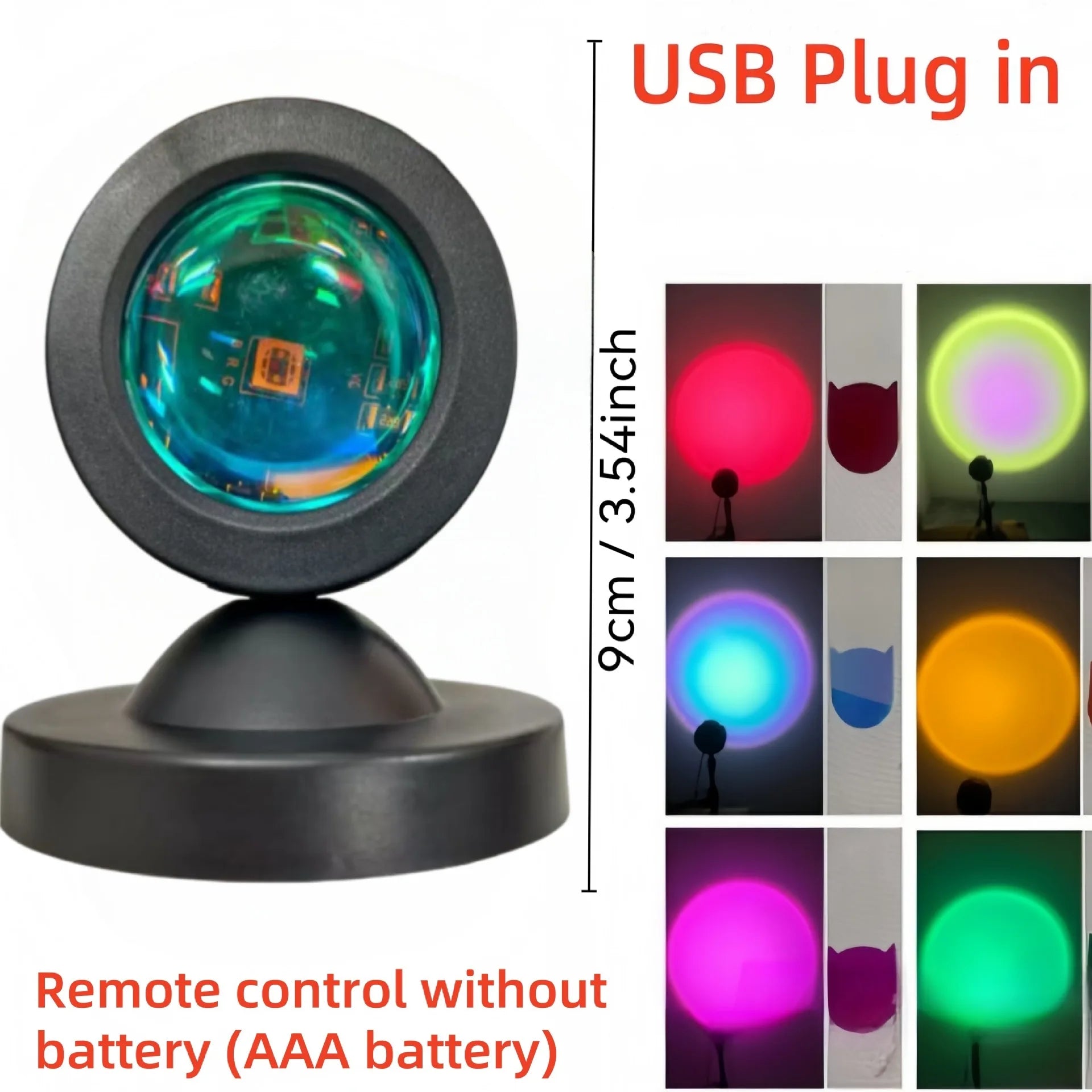 Sunset in Your Space: 16 - Color USB Projection Light with Remote – Dynamic Mood Lighting for Home & Decor - Nordshop Hamburg