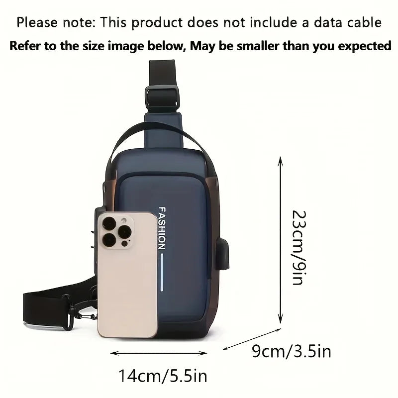 Men's Crossbody Sling Bag for Daily Use | Durable Oxford Chest Pack | Motorcycle & Commute Essential