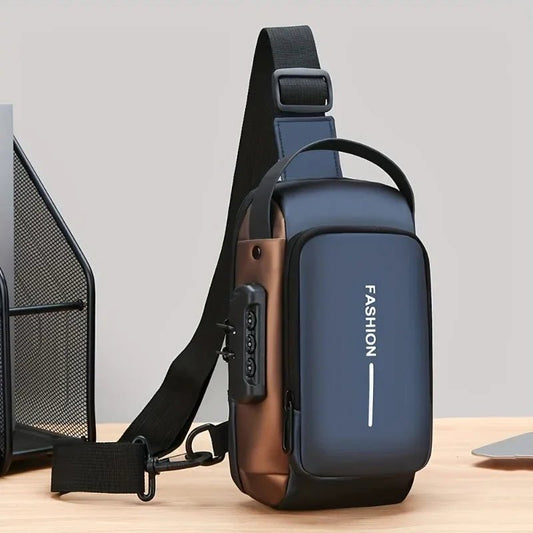 Men's Crossbody Sling Bag for Daily Use | Durable Oxford Chest Pack | Motorcycle & Commute Essential