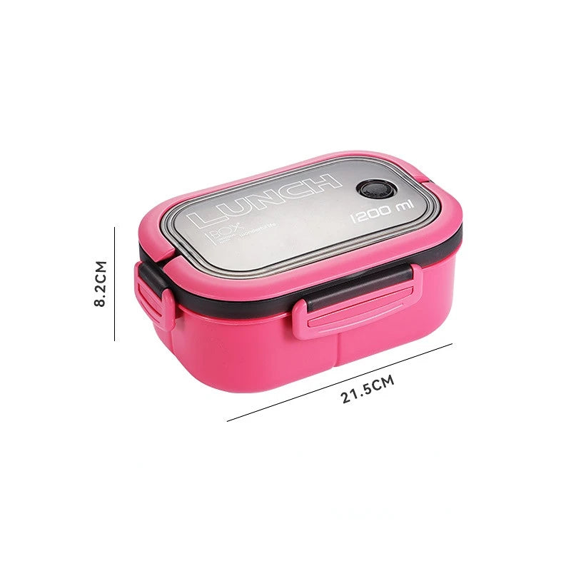 Dual-Layer Mega Bento Box - 1200ml Microwaveable Lunch Container for Kids & Adults