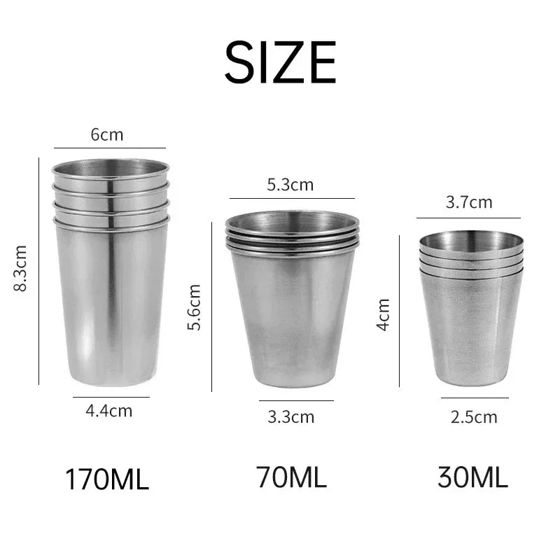 Pocket-Sized Pour: 30ml/70ml/170ml Stainless Steel Drinkware Set with Case – Perfect for Outdoor Adventures