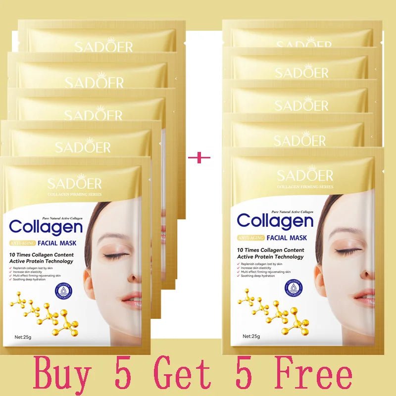 Korean Collagen Face Mask 10 - Pack - Anti - Aging, Firming & Brightening - Nordshop Hamburg