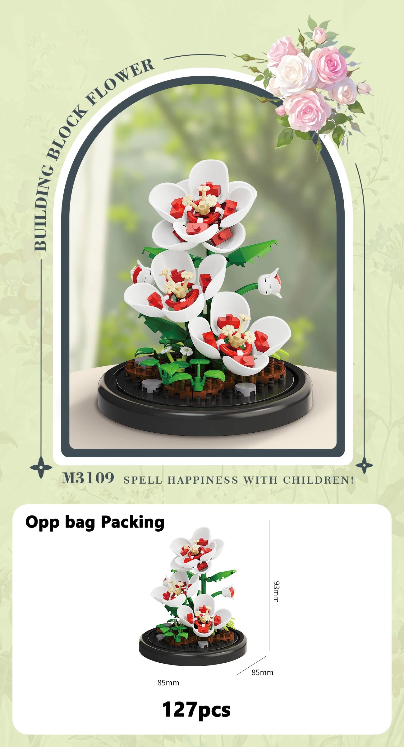 Eternal Flower Bouquet Micro-Building Blocks Set – DIY Bonsai Puzzle for Home Decor, Gift & Creative Play