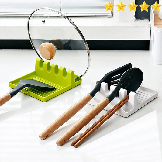 Multi-Purpose Kitchen Utensil Holder – Spatula Rack, Pot Lid Stand & Spoon Organizer