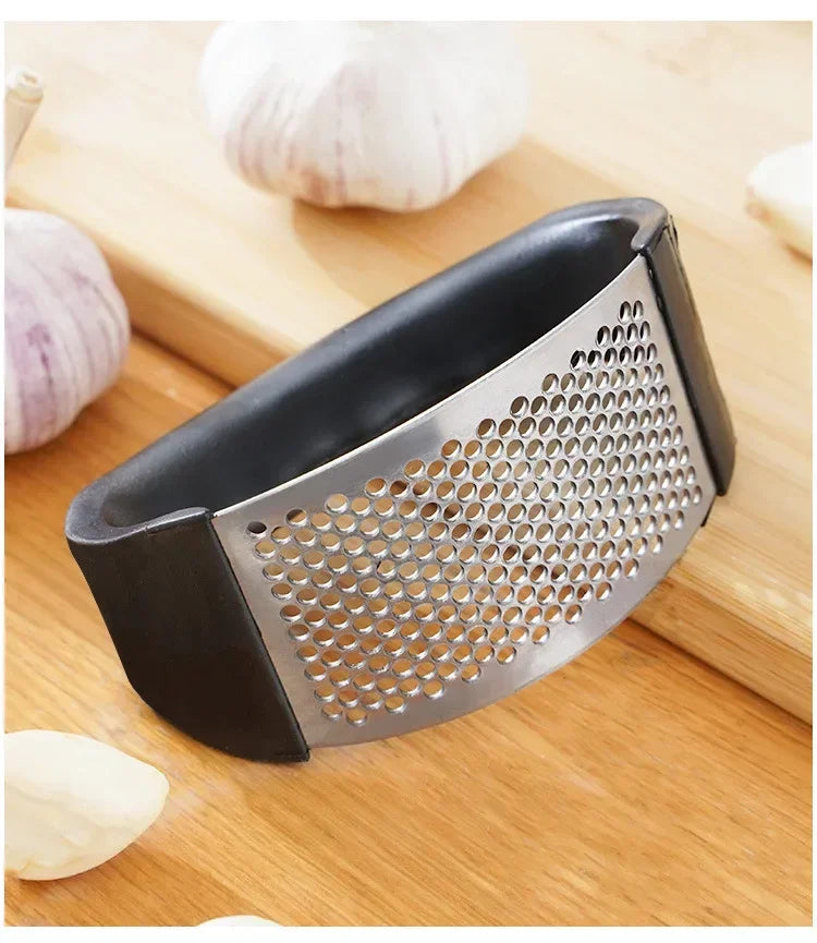 Stainless Steel Garlic Press - Easy Clean Manual Garlic Crusher & Mincer