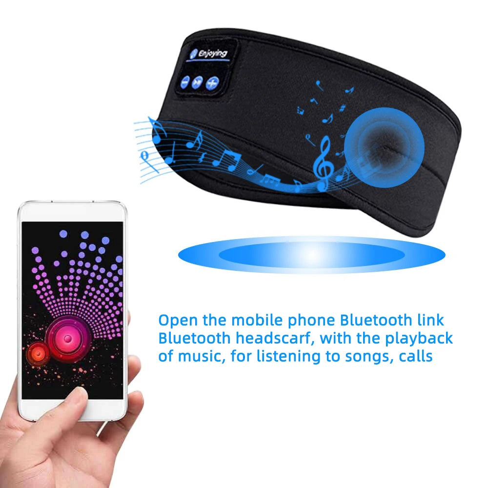 Wireless Bluetooth Sleep Headphones | Sports Headband with Built-In Earphones & Eye Mask