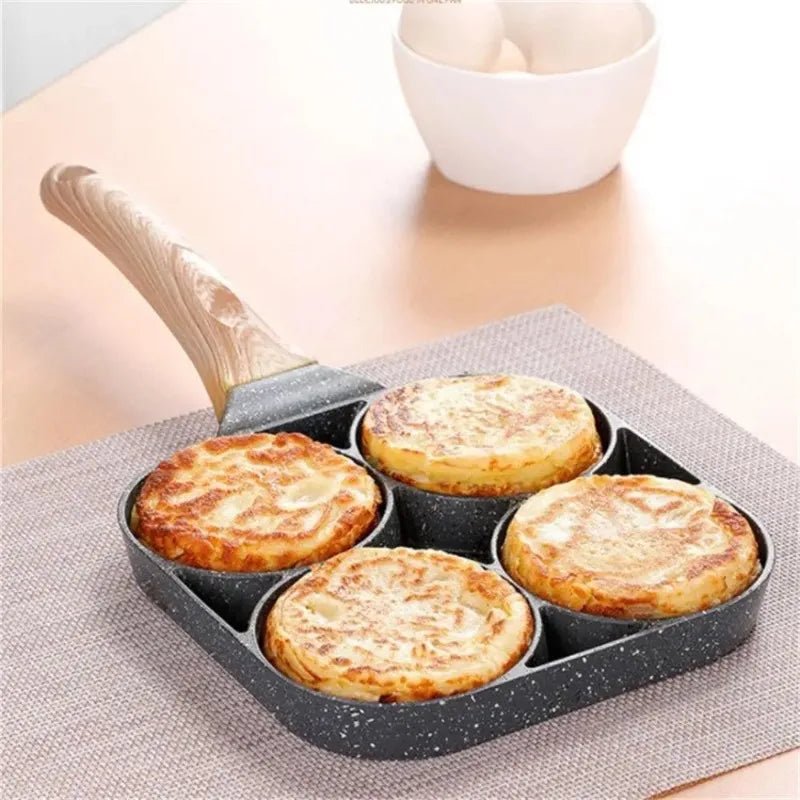 4 Hole Thickened Nonstick Egg Omelette Grilled Steak Cooking Pan Hamburger Bread Breakfast Maker Induction Cookware Omelet Pan - Nordshop Hamburg