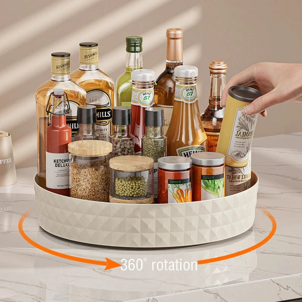 360° Rotating Spice & Cosmetic Carousel - Space - Saving Cabinet Organizer Tray - Nordshop Hamburg
