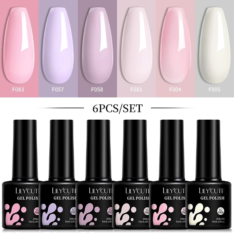 LILYCUTE DIY Nail Art Kit: 6Pcs Semi - Permanent Gel Polish Set – UV/LED Soak Off & Manicure Design - Nordshop Hamburg