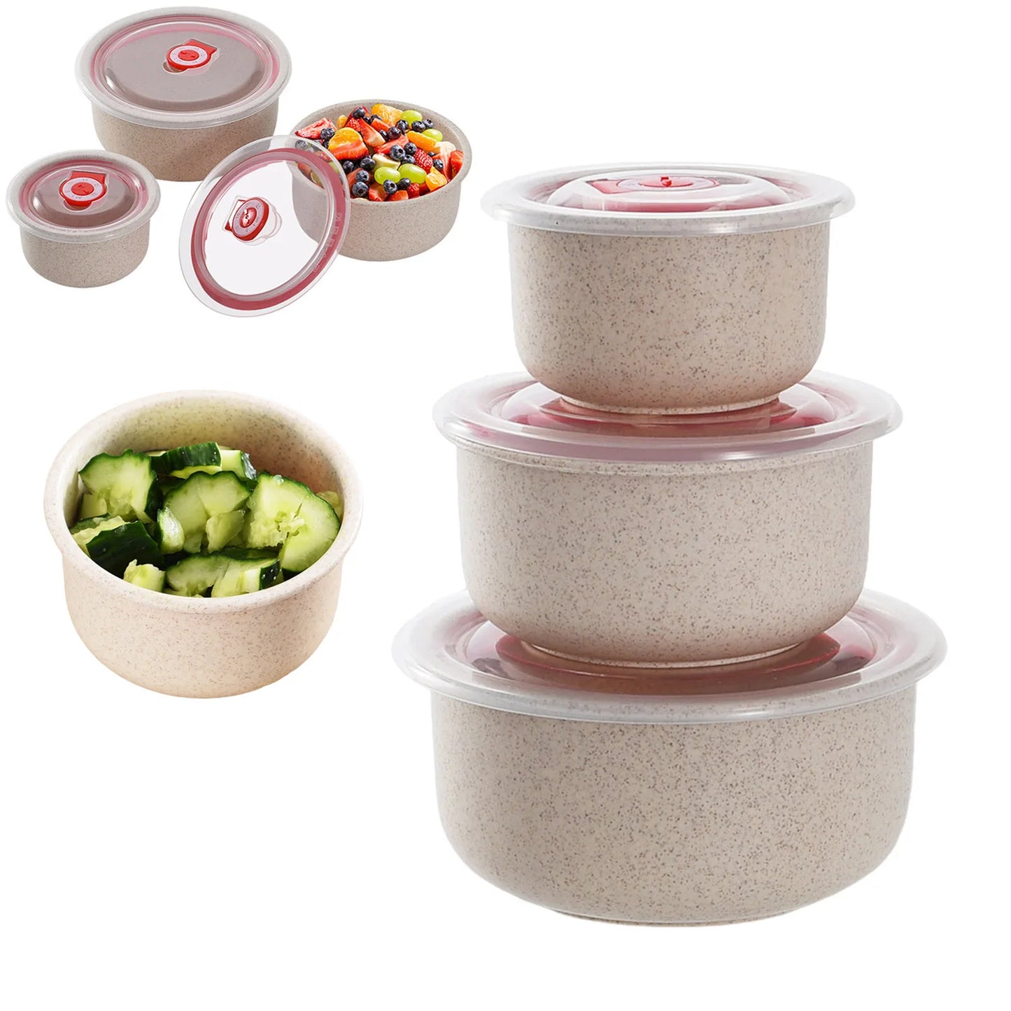 The Modular Kitchen Organizers | 3-Pc Stackable Microwave & Storage Containers