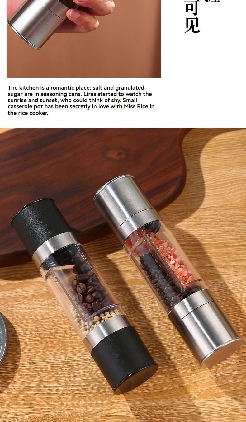 2 - in - 1 Adjustable Stainless Steel Salt & Pepper Grinder – Ceramic Mill Kitchen Tool - Nordshop Hamburg