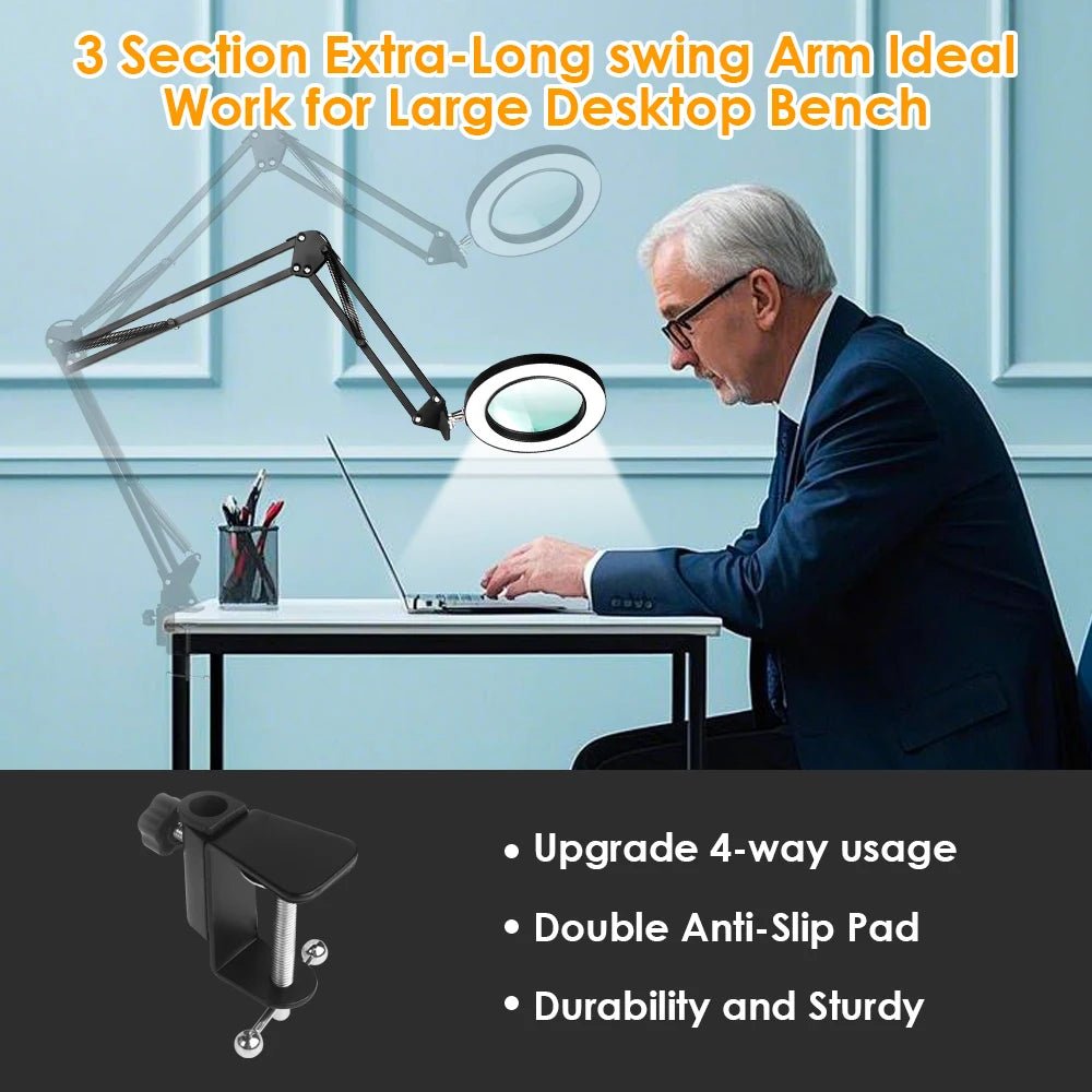 72LED Illuminated Magnifying Glass – 8X/10X USB Magnifier with 3 - Color Light for Repair, Beauty & Reading - Nordshop Hamburg